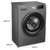 Hisense 7Kg Front Load Fully Automatic Washing Machine (WFPV7012MT, Titanium) - Image 3