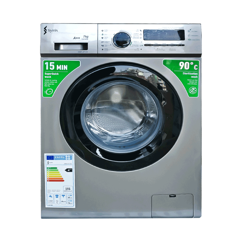 Syinix 4712S 7Kg Front Load Fully Automatic Washing Machine (Silver)