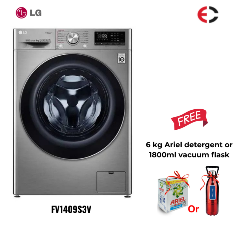 LG 9Kg AI DD Motor Series Fully Automatic Front Loading Washing Machine (FV1409S3V)