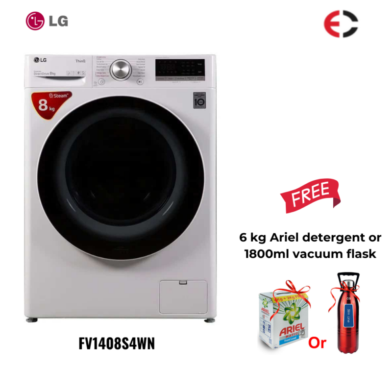 LG 8Kg AI DD Motor Series Fully Automatic Front Loading Washing Machine (FV1408S4WN)