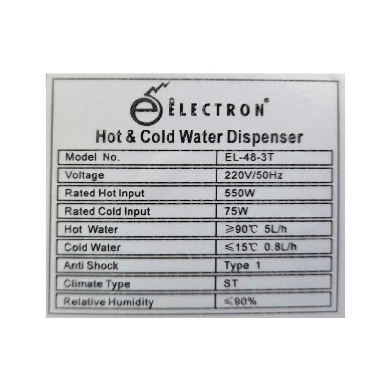 Electron 3 Tap Hot, Cold and Normal Water Dispenser (EL-48-3T) - Image 4