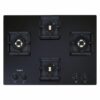 Whirlpool Hob 4 Fully Sealed Brass Burner Auto Ignition Glass Top - 2 Medium and 2 Small Burner Gas Stove (Smart Seal Hybrid Brass 704), Black