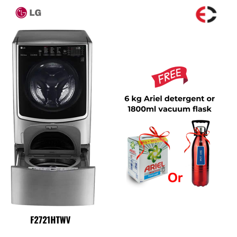 LG 21/12 Kg TWINWash™ Front Load Fully Automatic Washing Machine (F2721HTWV)