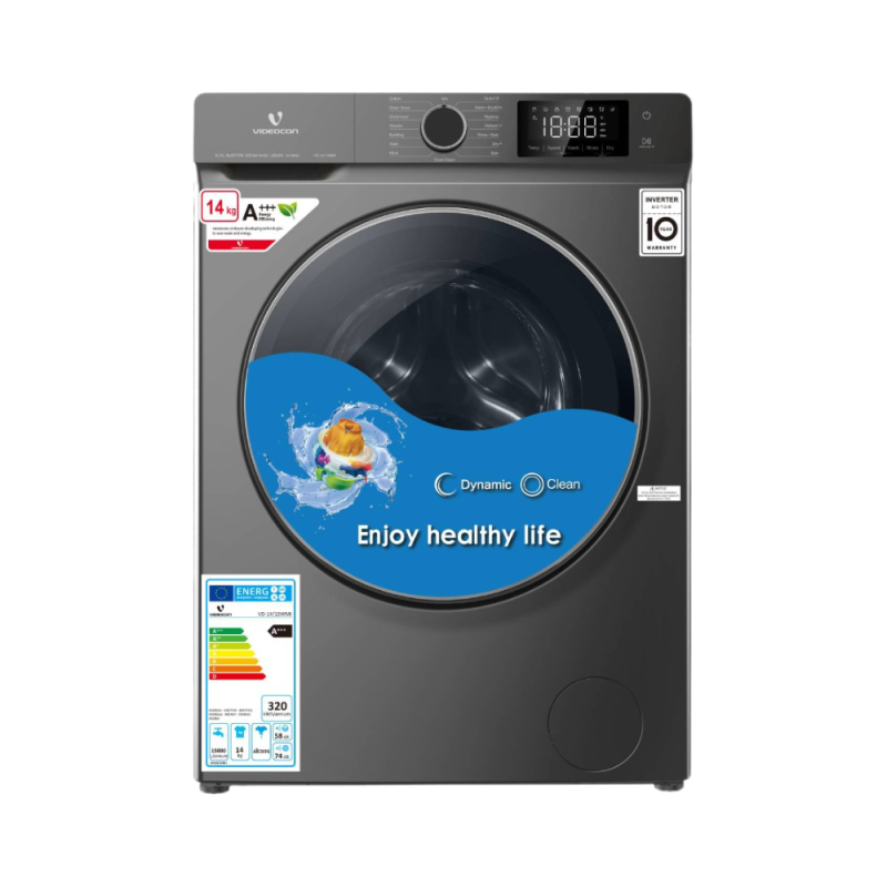 Videocon 14/10 Kg Washer Dryer Front Loading Fully Automatic Washing Machine With BLDC Inverter Motor (VD-14/10WMi)