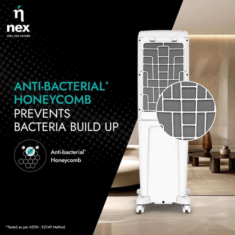 Bajaj NEX TAC T1 40L White Tower Cooler with 20% Higher Air Thrust & High Torque Peaktorq Motor - Image 4
