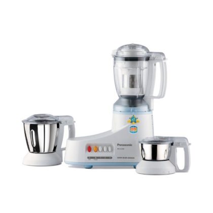 Panasonic 550W Super Mixer Grinder 2 Steel jars, 1 Juicer Jar (MX-AC 350A, White)