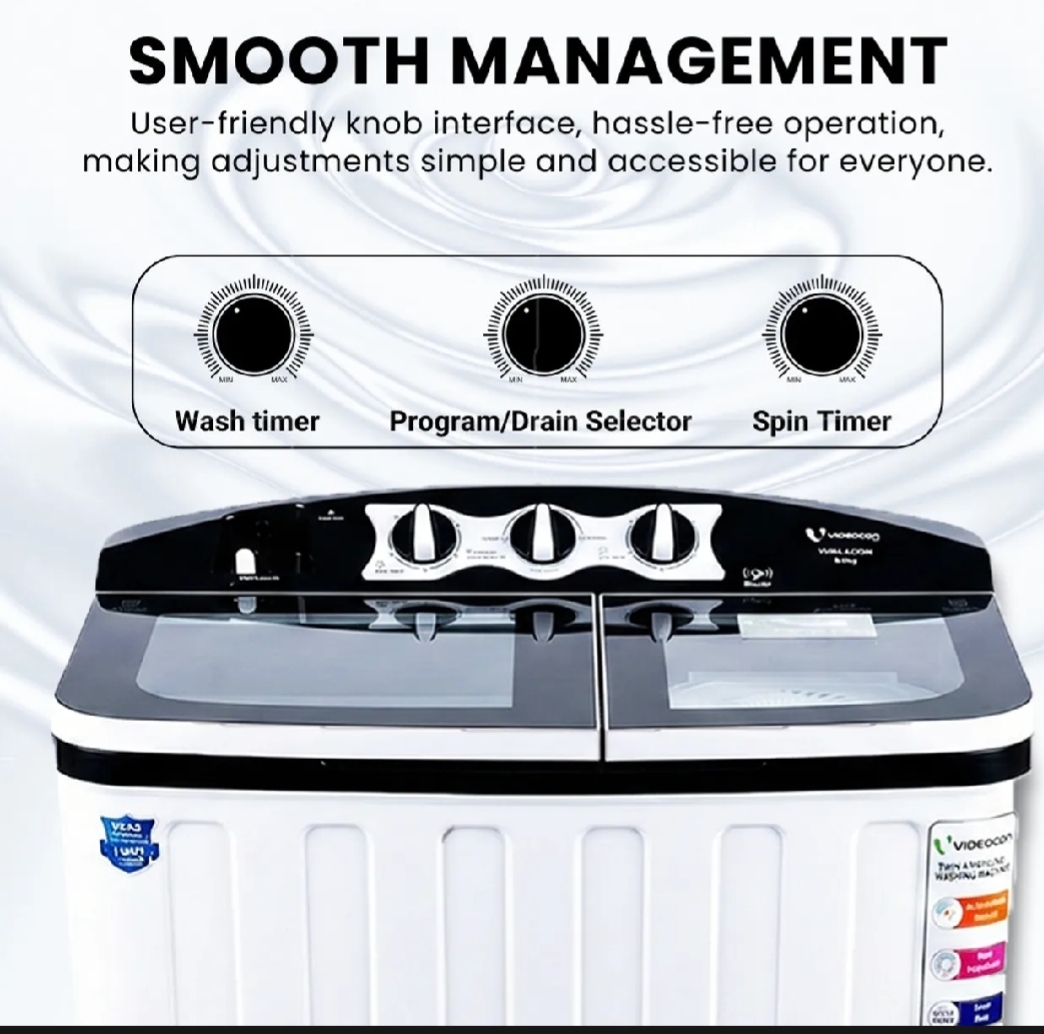 Videocon 8 Kg Semi Automatic Washing Machine with Turbo Wash - Image 9