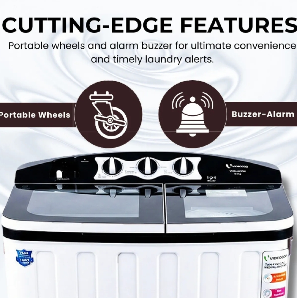 Videocon 8 Kg Semi Automatic Washing Machine with Turbo Wash - Image 7